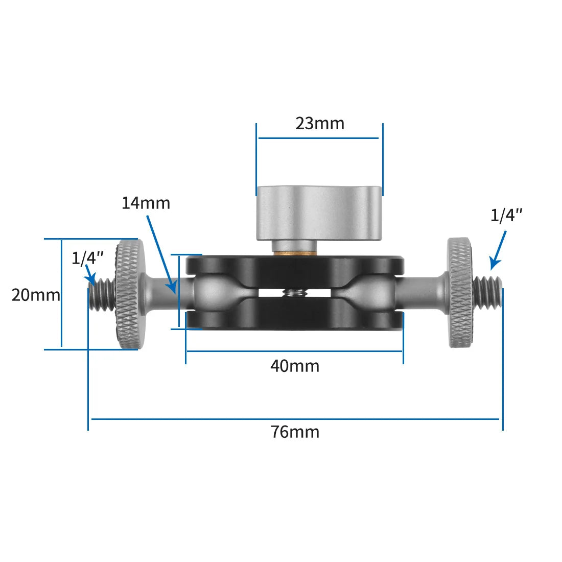 Dual Ball Head Magic Arm Swivel Mount Adapter with 1/4'' Screw for DJI OSMO360 for DSLR Camera Video Monitor Light Mic Bracket