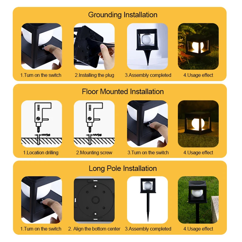 Solar Post Light Outdoor Post Caps Lights Solar Fence Post Lamp Pillar Lamps Waterproof for Wooden Posts Patio Camping Dec