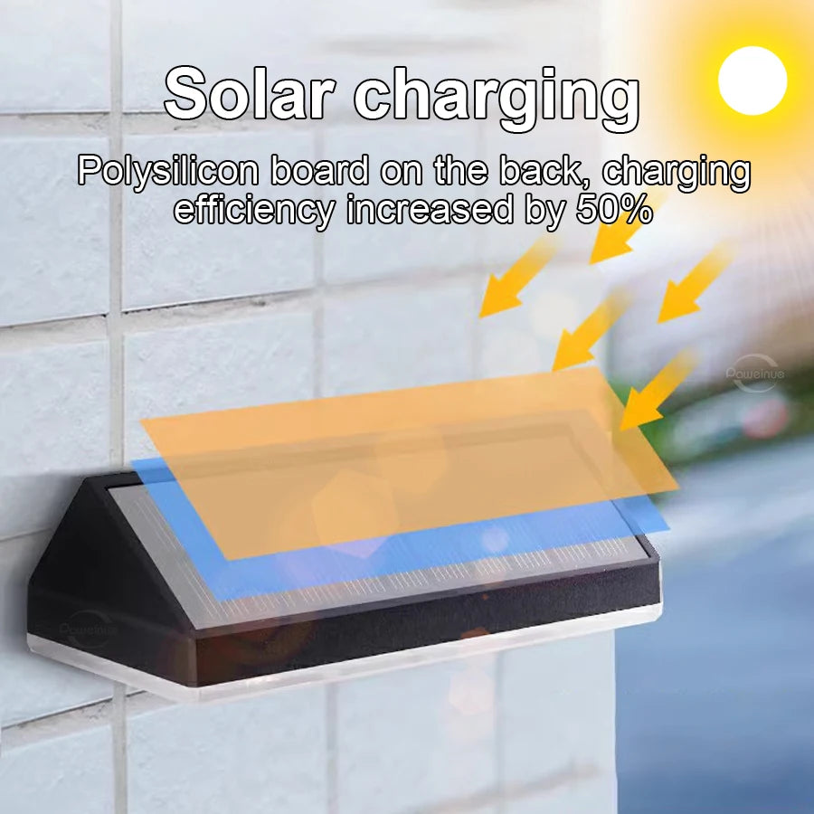 Super Bright Solar Lights RGB and Warm White Solar LED Step Lights Outdoor Fence Wall Lights IP65 Waterproof Decor Solar Lamps