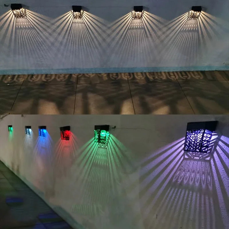 1/2/4PCS Solar LED Fence Lights Outdoor Waterproof Garden Wall Lamp for Yard Lawn Balcony Stairs Pathway Landscape Lighting