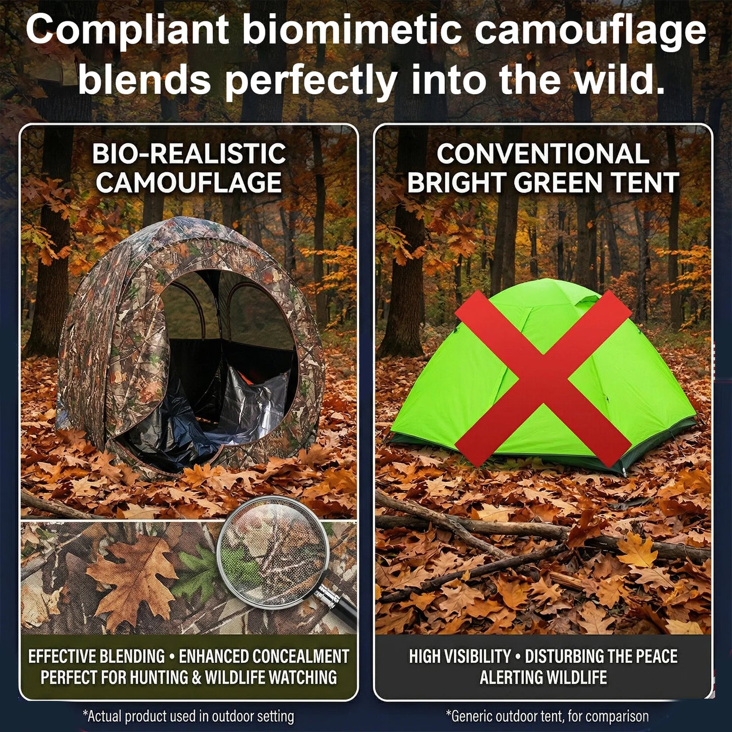 Camouflage Pop-Up Hunting Blind Ground Shelter for Deer Turkey And Duck Hunting Easy Setup And Storage Outdoor Camo Blind