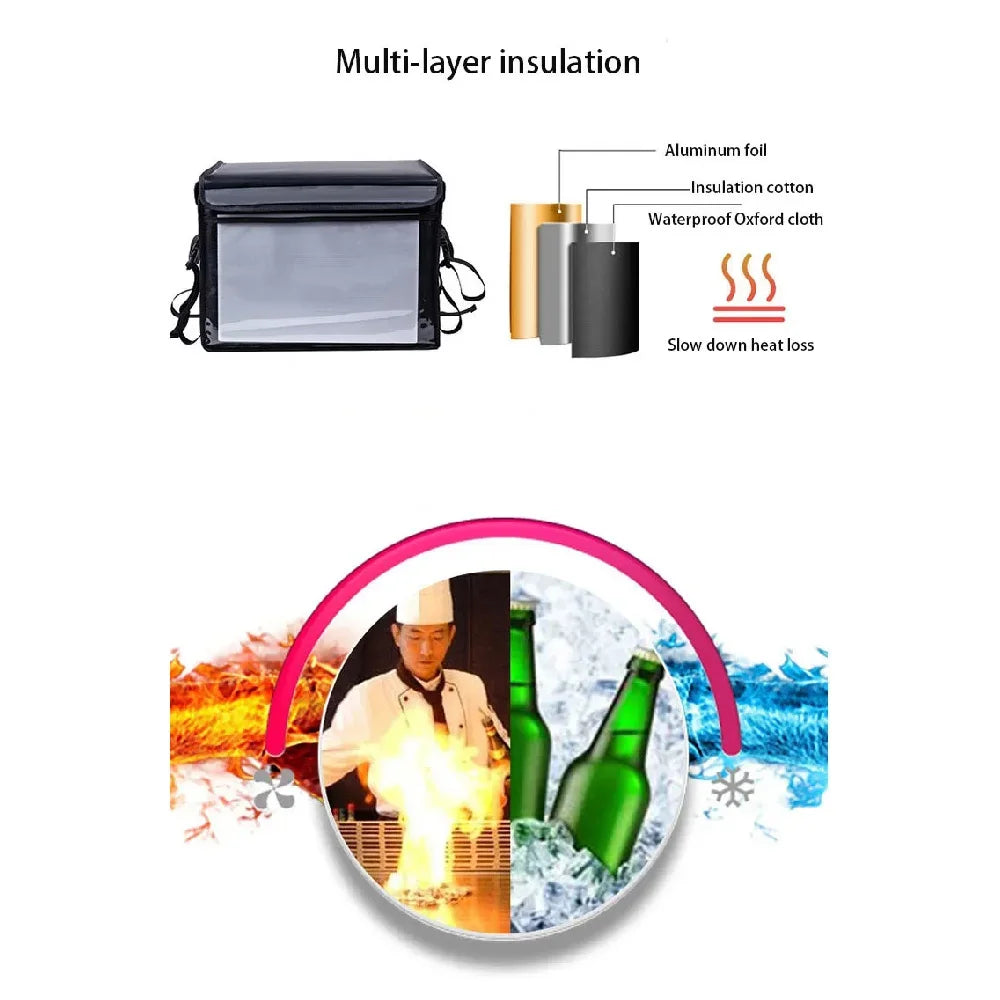 32L Extra Large Cooler Bag Car Ice Pack Insulated Thermal Lunch Pizza Fresh Food delivery Container Refrigerator WardBoyzPROShop