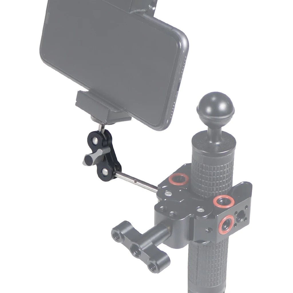 Dual Ball Head Magic Arm Swivel Mount Adapter with 1/4'' Screw for DJI OSMO360 for DSLR Camera Video Monitor Light Mic Bracket