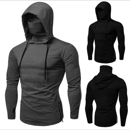 Factory Direct Sales Solid Color Autumn Leisure Fitness Sweatshirt Men's Thin Sweater Hooded Long-sleeved Hoodie WardBoyzPROShop