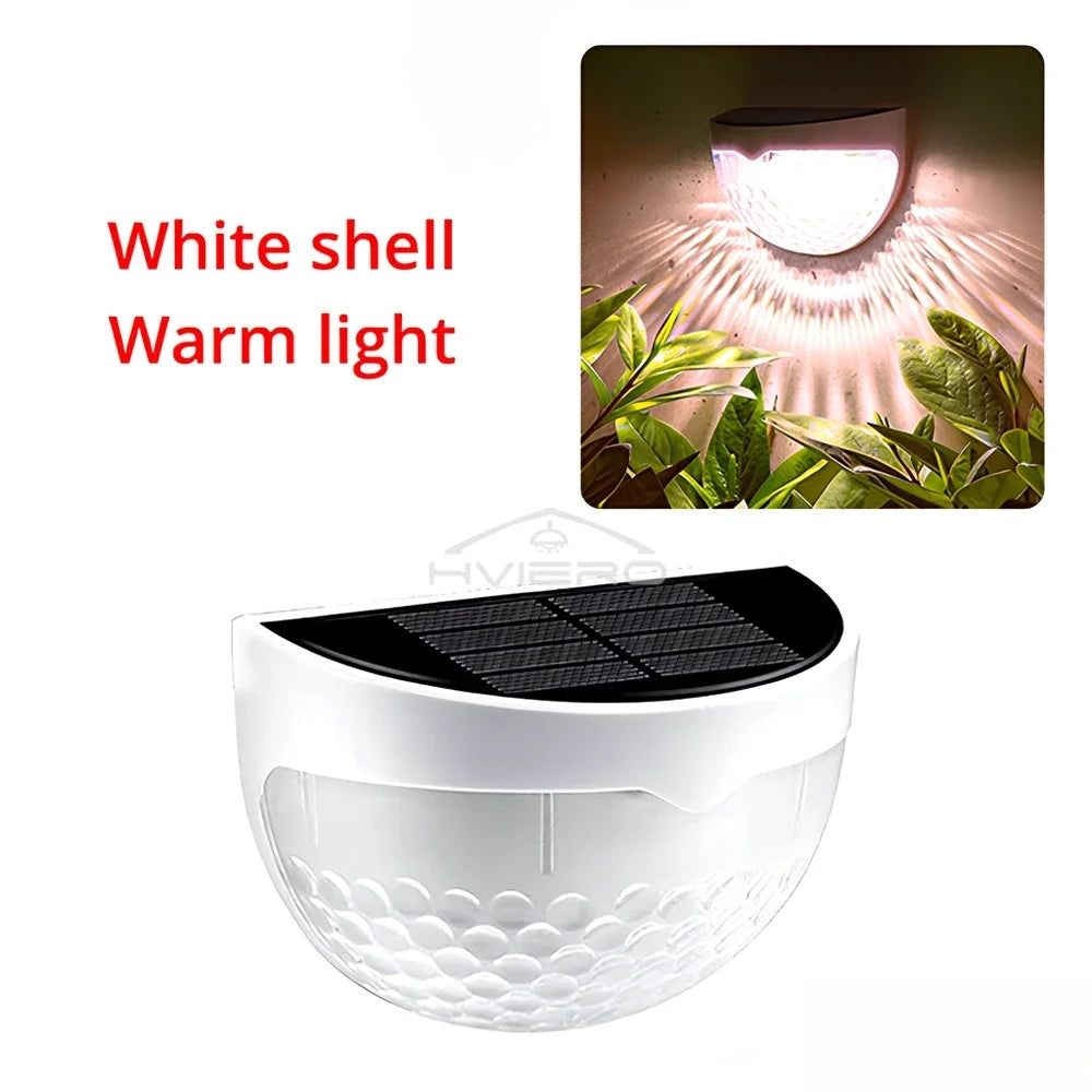 LED Solar Fence Lamp Outdoor Waterproof Wall Lights Corrugated Lights for Fence Terrace Garden Path Decorative Light Warm White