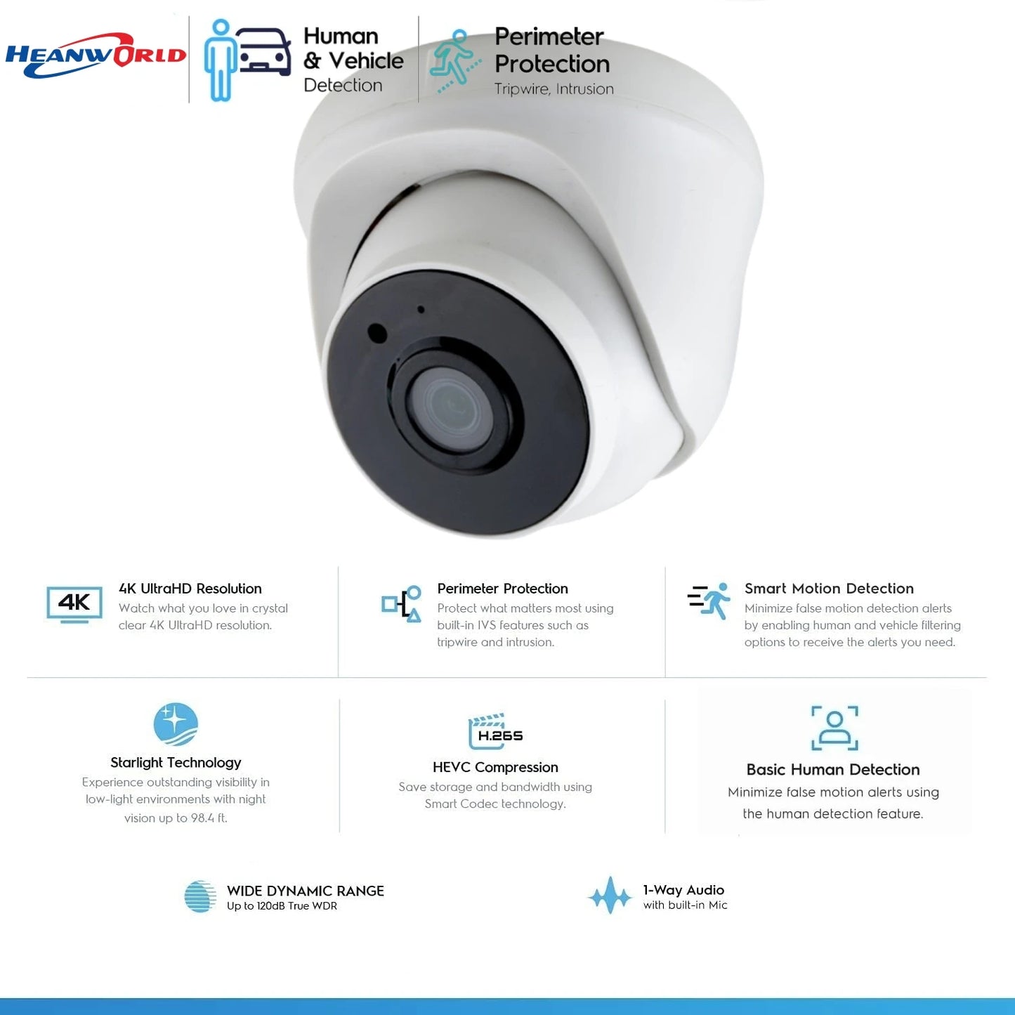 4K 8MP 5MP IP Camera Dome with IR Night Vision Microphone Network Security CCTV Camera Support-Onvif 3MP