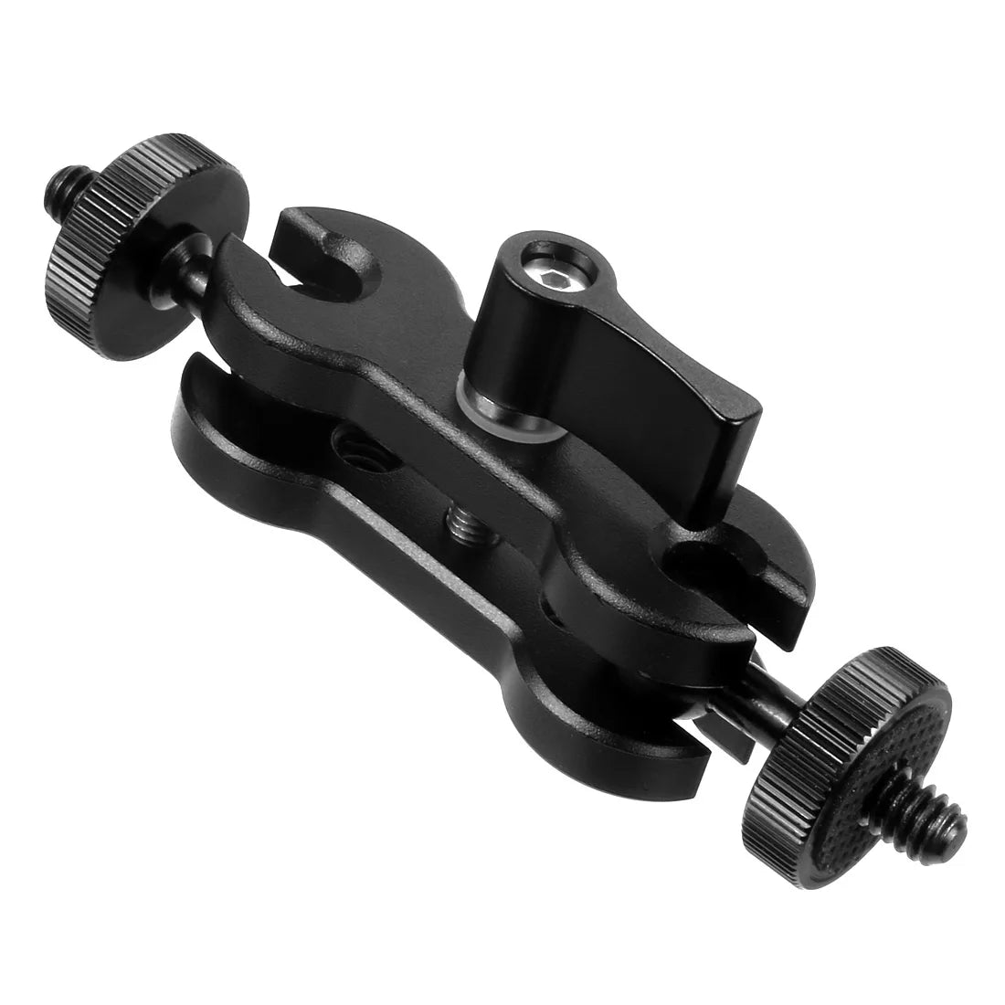 360° Ballhead Magic Arm Double Ball Head Adapter 1/4" Screw Monitor Mount for Gopro Insta360 Holder Lights Phone Stand Bracket