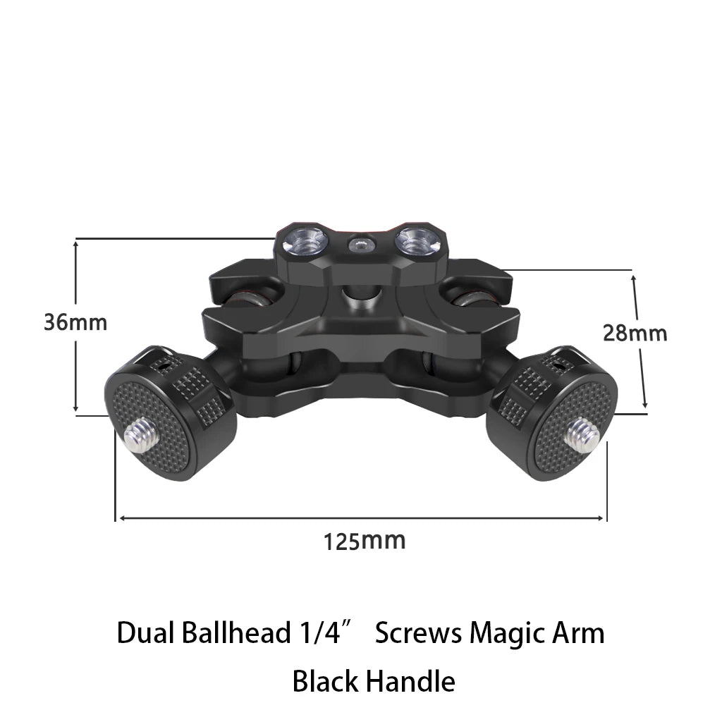 New Upgraded Universal Adjustable Double ballhead 1/4 to 3/8 Magic Arm Monitor Bracket DSLR Cameras Cage Accessories Support 5kg