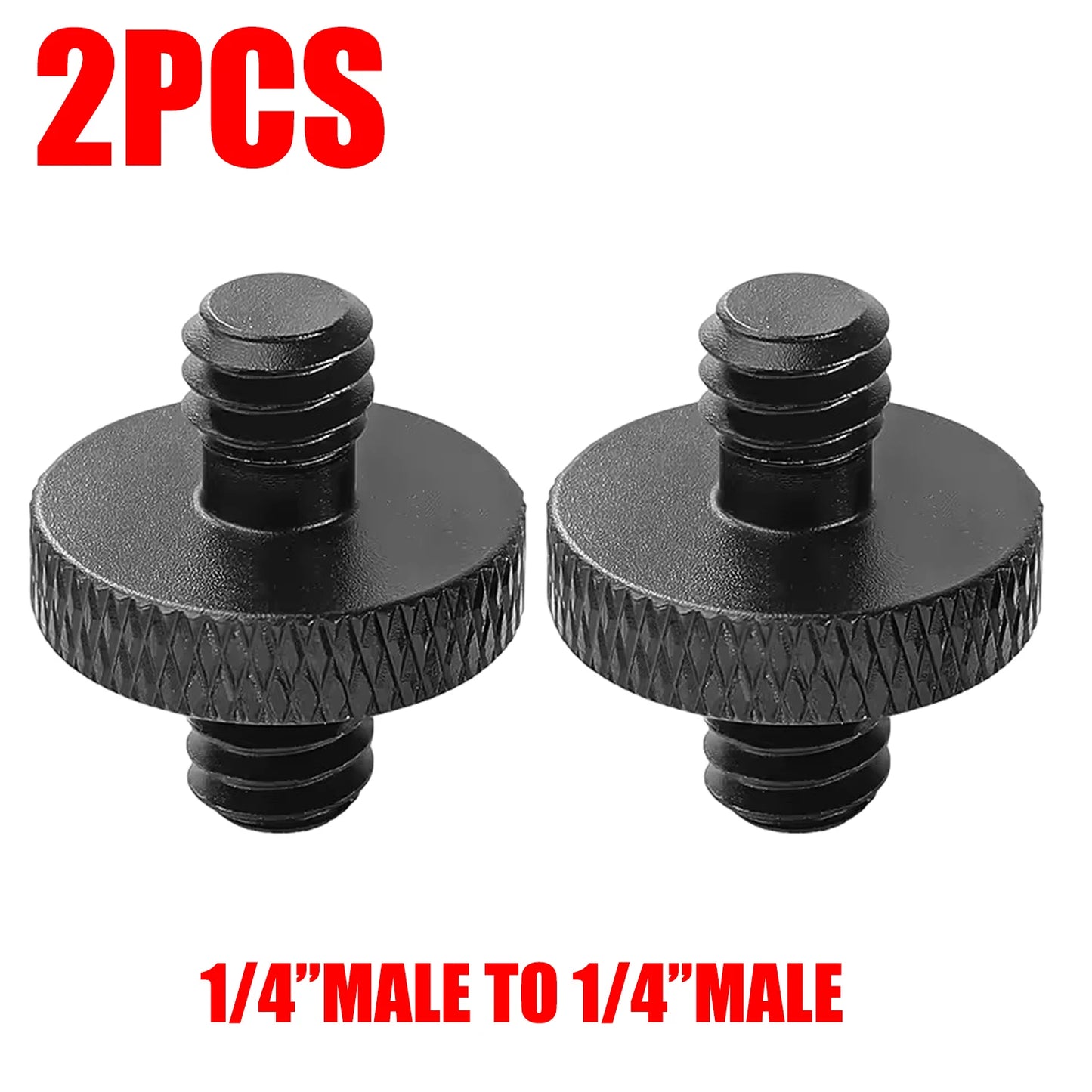 1/4" Male To 1/4" Male Tripod Screw Threaded Standard Camera Cage Mount Threaded Light Stand Screws Double Head Converters