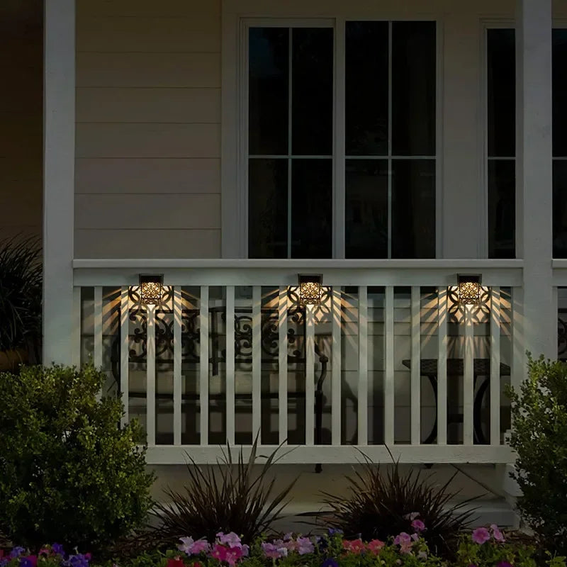 1/2/4PCS Solar LED Fence Lights Outdoor Waterproof Garden Wall Lamp for Yard Lawn Balcony Stairs Pathway Landscape Lighting
