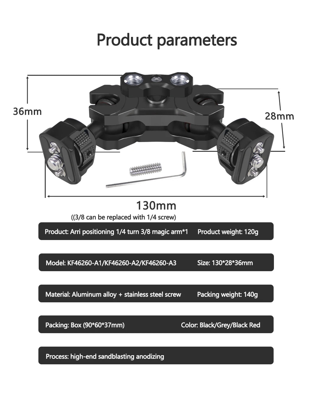 New Upgraded Universal Adjustable Double ballhead 1/4 to 3/8 Magic Arm Monitor Bracket DSLR Cameras Cage Accessories Support 5kg