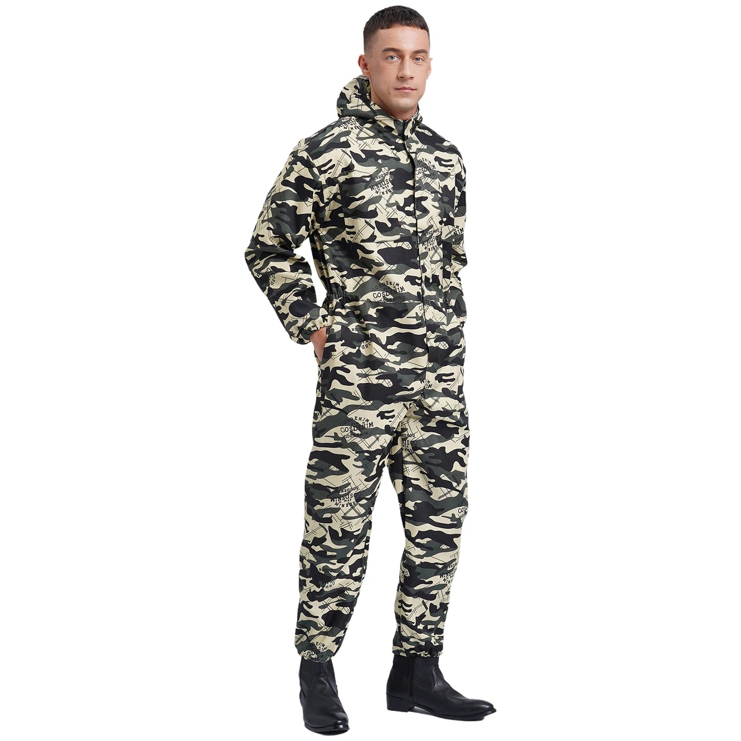 Coveralls for Men Big Pockets Overalls Jumpsuit Dungarees for Workshop Worker Dustproof Hooded Coverall Unisex Mechanic Uniform