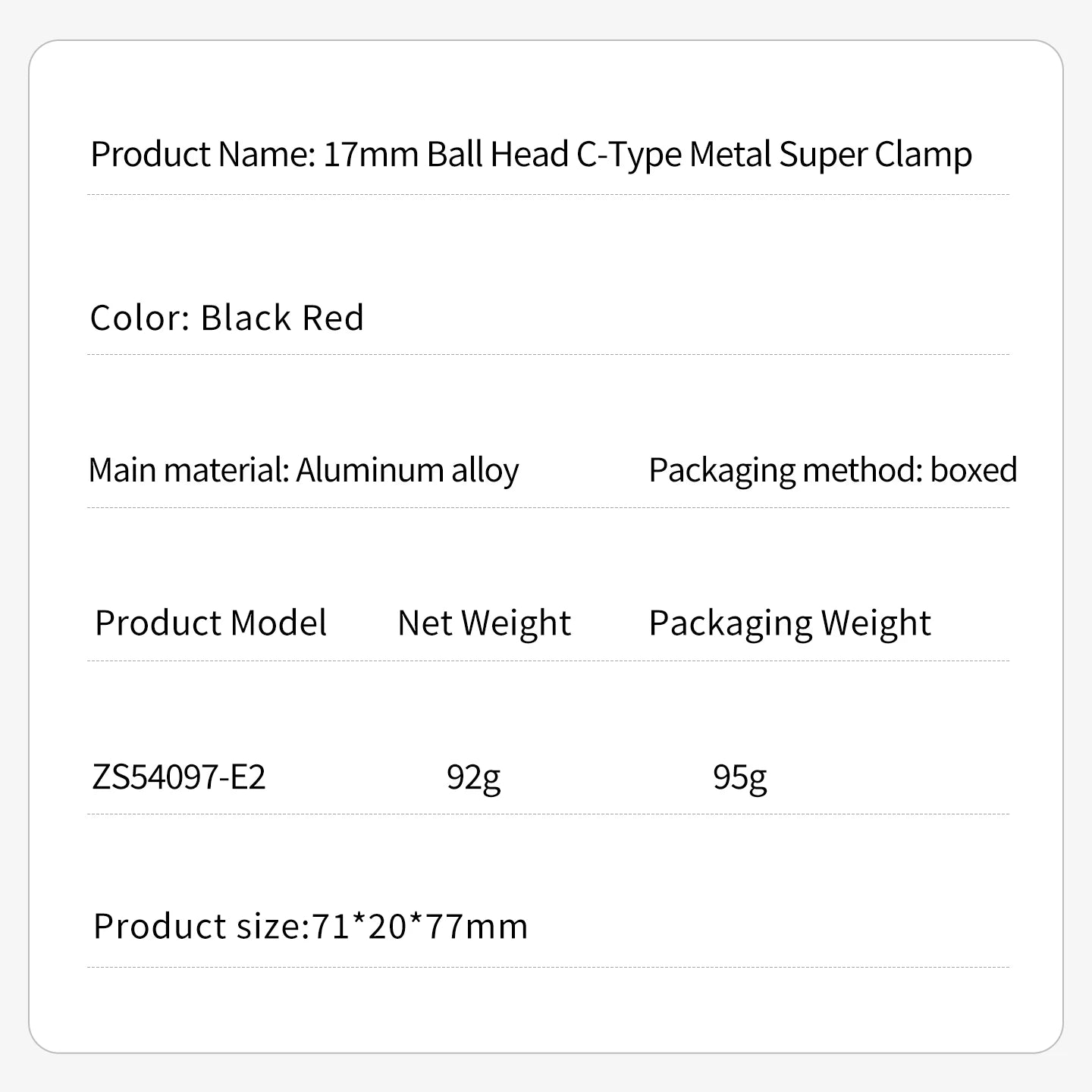 Super Clamp 1/4 ARRI Hole 17mm Ball Head for Gopro Hero 13 12 Insta360 for DJI Osmo Action DSLR Camera Desk Stand Accessories