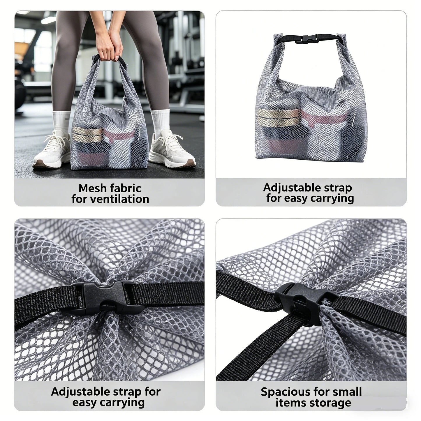 Waterproof Mesh Toiletry Bag, Drawstring Cosmetic Organizer with Quick-Release Buckle, Transparent Pouch for Travel, Gym, and Ba
