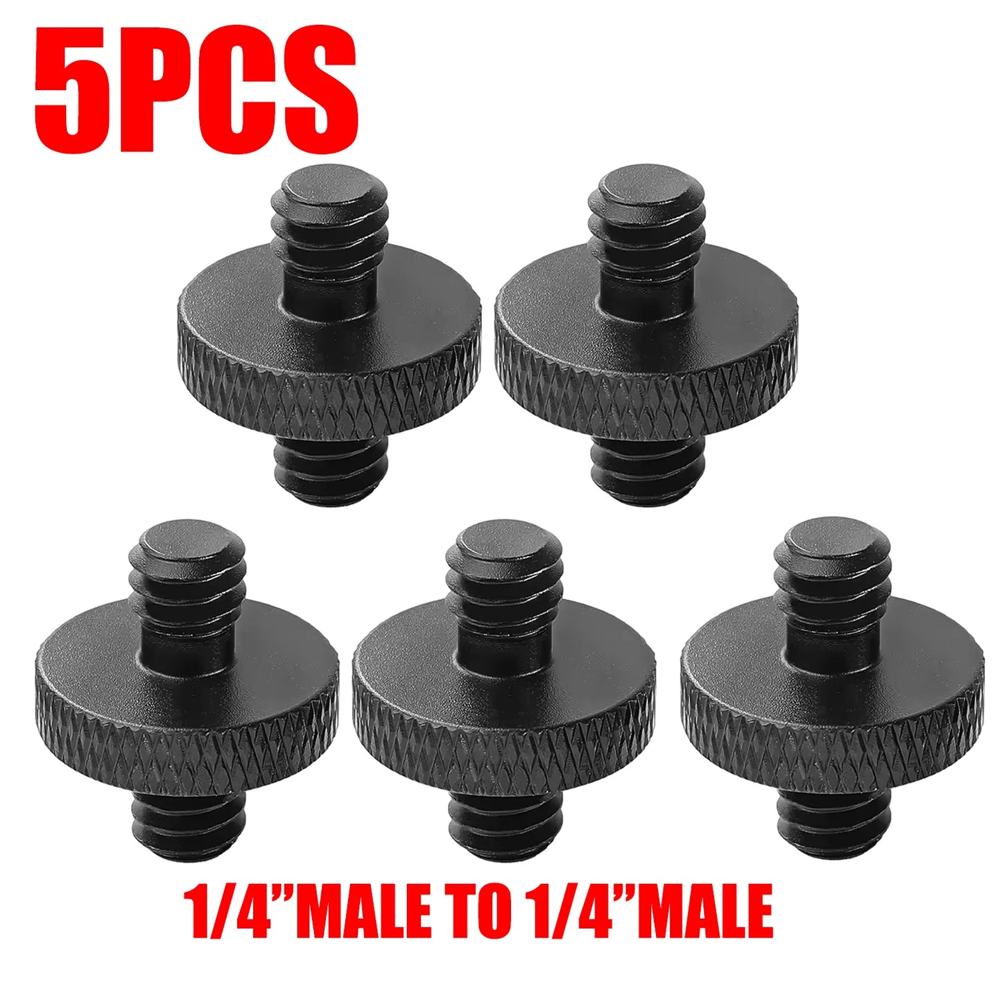 1/4" Male To 1/4" Male Tripod Screw Threaded Standard Camera Cage Mount Threaded Light Stand Screws Double Head Converters