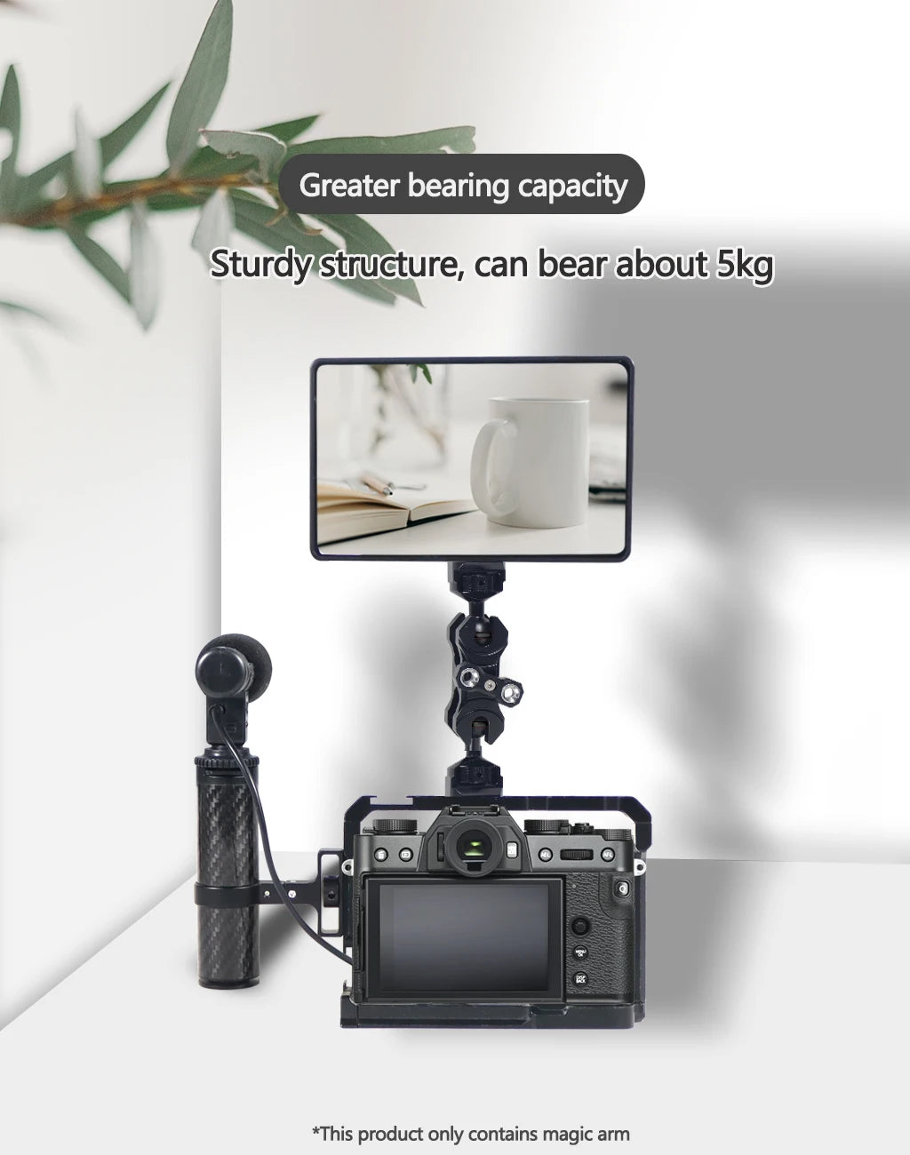 New Upgraded Universal Adjustable Double ballhead 1/4 to 3/8 Magic Arm Monitor Bracket DSLR Cameras Cage Accessories Support 5kg
