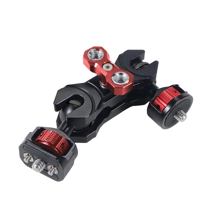 New Upgraded Universal Adjustable Double ballhead 1/4 to 3/8 Magic Arm Monitor Bracket DSLR Cameras Cage Accessories Support 5kg