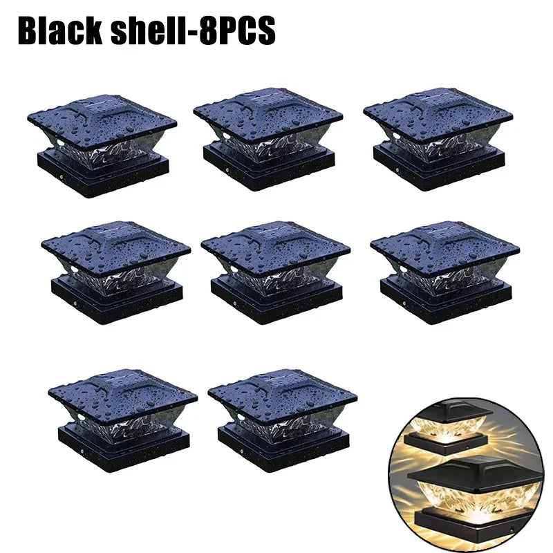 Outdoor Waterproof Villa Gate Fence Light Solar Light Outdoor Villa Column Lamp Fence Gate Pillar Head Led Lamp For House Garden