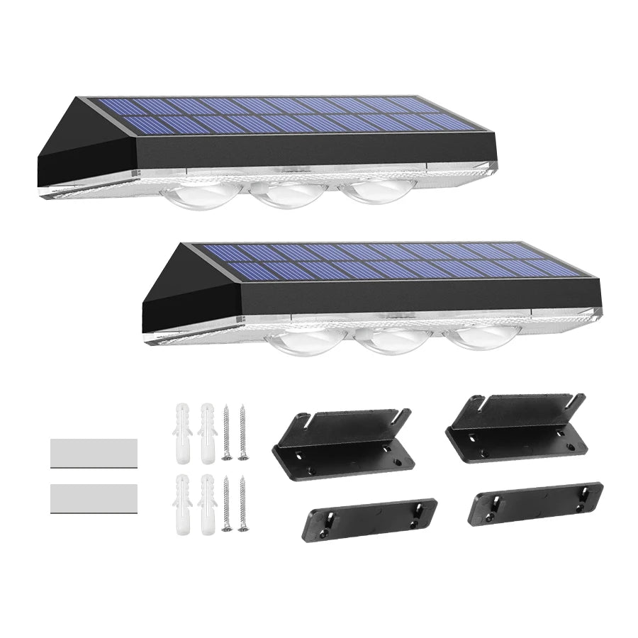 Super Bright Solar Lights RGB and Warm White Solar LED Step Lights Outdoor Fence Wall Lights IP65 Waterproof Decor Solar Lamps