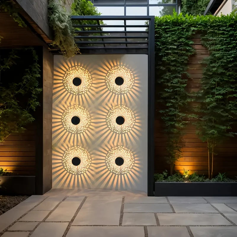Outdoor Solar Fence Light IP65 Metal Yard Wall Lamp for Outdoor Garden Deck Steps Wall Home Decor Festive Atmospheres