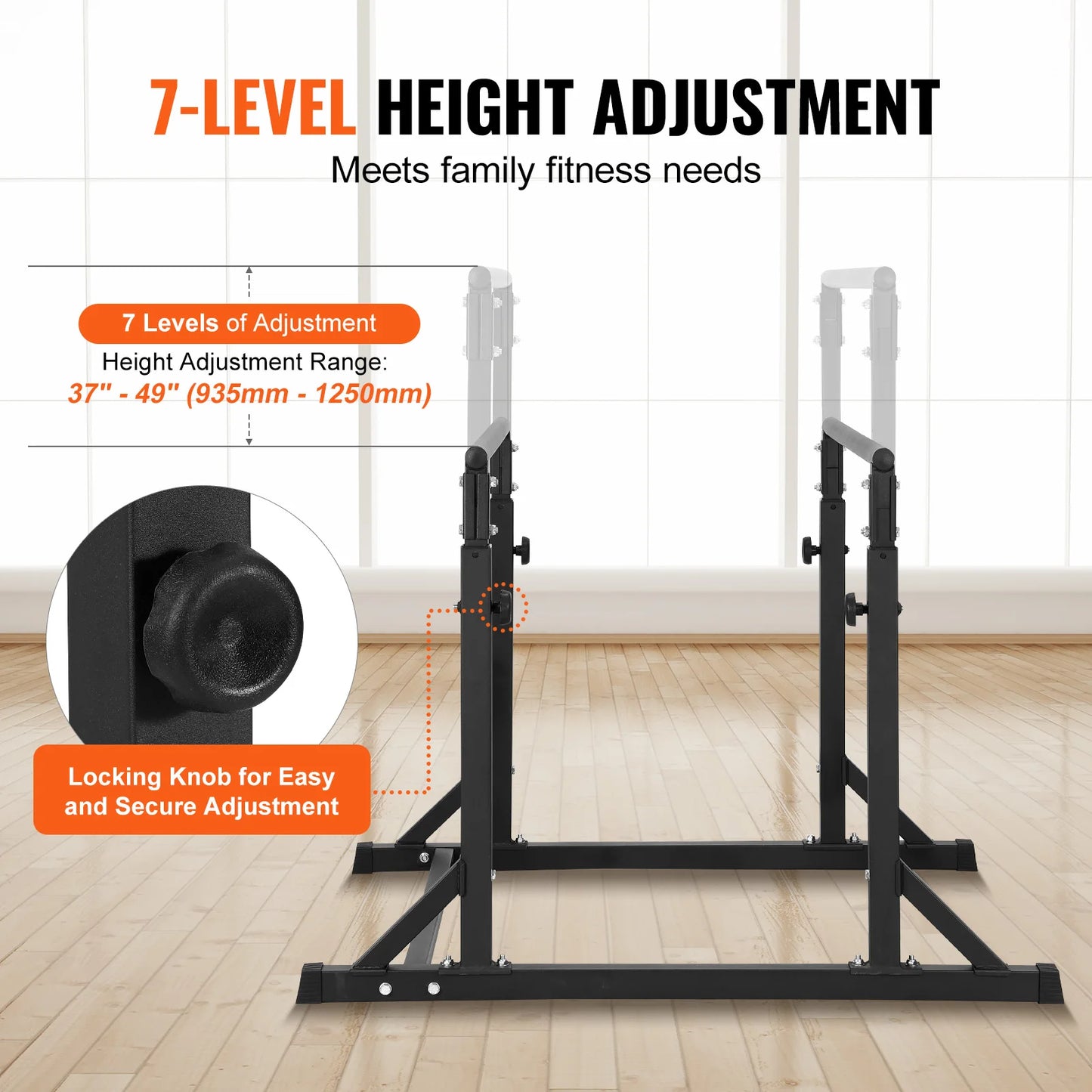 SucceBuy Dip Bar 800lbs Capacity Heave Duty Dip Stand Station with Adjustable Height Parallel Bar for Strength Training Home Gym