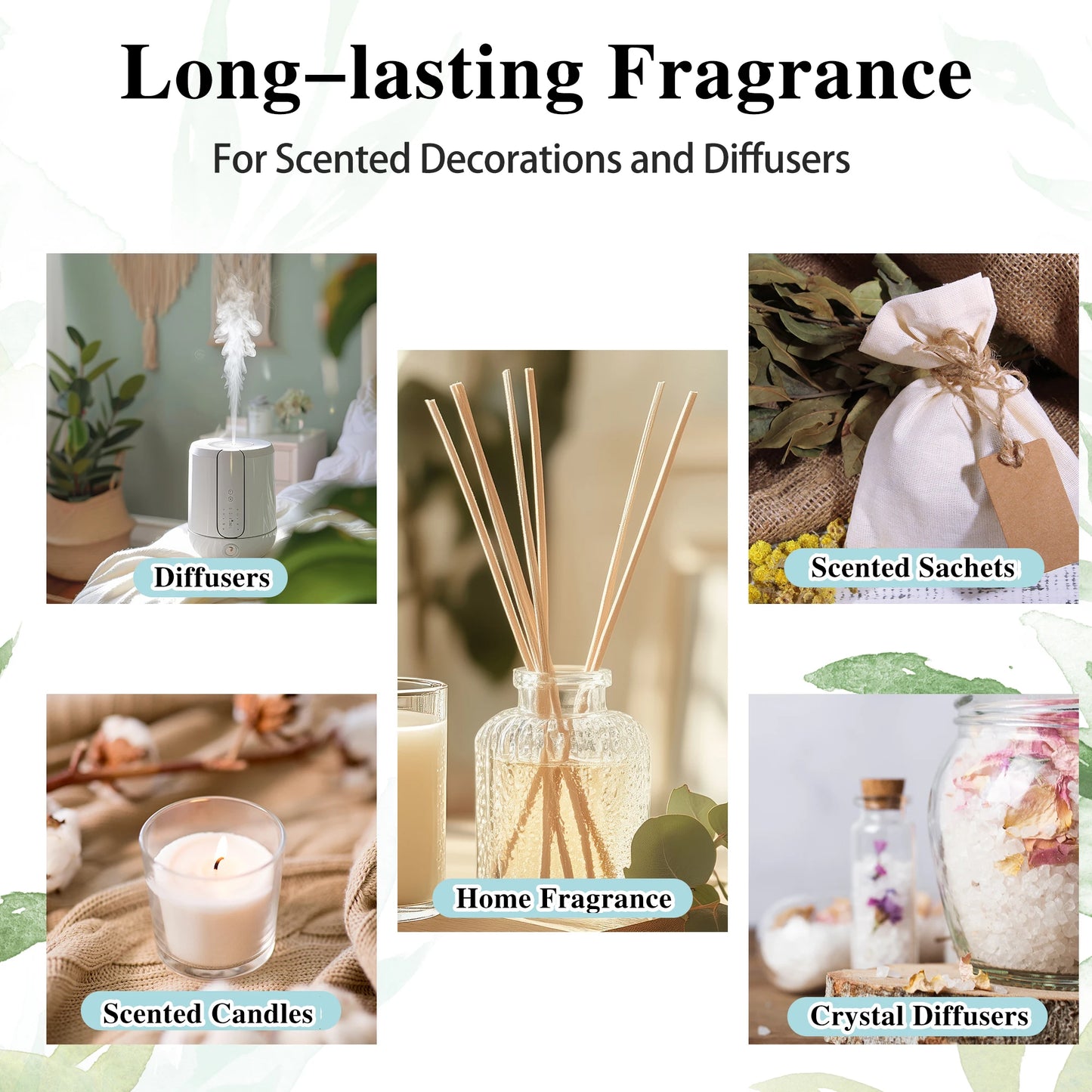 MAYJAM 10ML Lavender Lemongrass Jasmine Vanilla Eucalyptus Rose Lemon Essential Oil For Humidifier Diffuser Candle Making