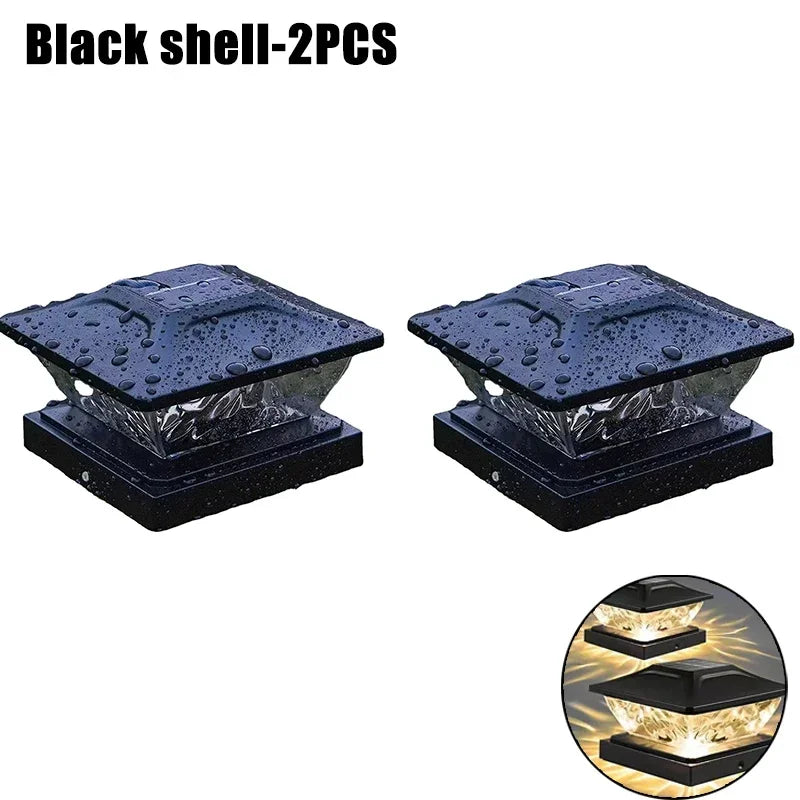 Outdoor Waterproof Villa Gate Fence Light Solar Light Outdoor Villa Column Lamp Fence Gate Pillar Head Led Lamp For House Garden
