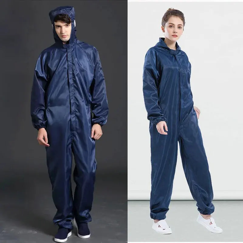 One-piece Coveralls Clean Clothes Hood Cleanroom Garments Clean Food Dust-proof Paint Work Clothing Unisex Protective Overalls