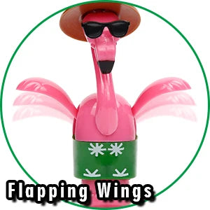 Flapping Wings Flamingo Solar Powered Hawaii Style Shaking Ornaments Car Dashboard Dancer Bobble Head (Flamingo A)