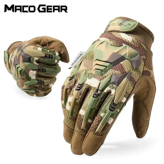 Multicam Tactical Glove Camo Army Military Combat Airsoft Bicycle Outdoor Hiking Shooting Paintball Hunting Full Finger Gloves WardBoyzPROShop