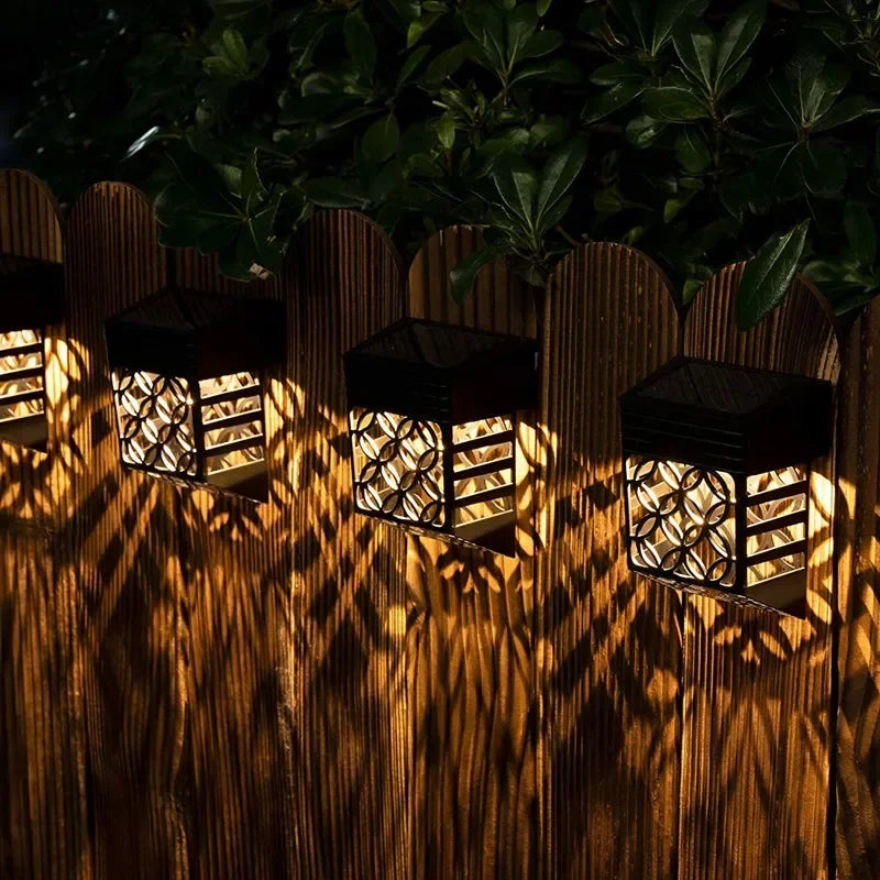 1/2/4PCS Solar LED Fence Lights Outdoor Waterproof Garden Wall Lamp for Yard Lawn Balcony Stairs Pathway Landscape Lighting