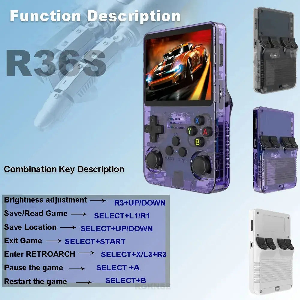 R36S Retro Handheld Video Game Console ARKOS System 3.5 Inch IPS Screen Classic Portable Pocket Video Player 128G Games Boy Gift WardBoyzPROShop