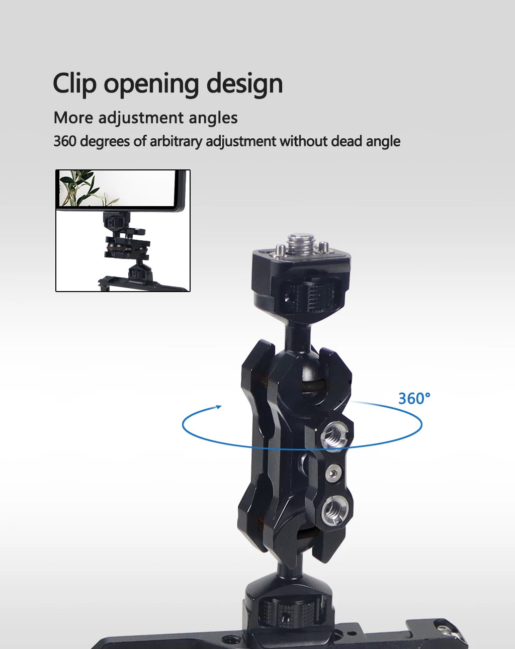 New Upgraded Universal Adjustable Double ballhead 1/4 to 3/8 Magic Arm Monitor Bracket DSLR Cameras Cage Accessories Support 5kg