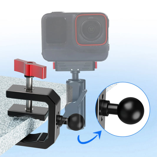 Super Clamp 1/4 ARRI Hole 17mm Ball Head for Gopro Hero 13 12 Insta360 for DJI Osmo Action DSLR Camera Desk Stand Accessories