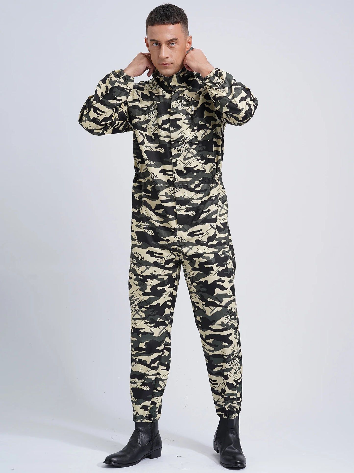 Coveralls for Men Big Pockets Overalls Jumpsuit Dungarees for Workshop Worker Dustproof Hooded Coverall Unisex Mechanic Uniform