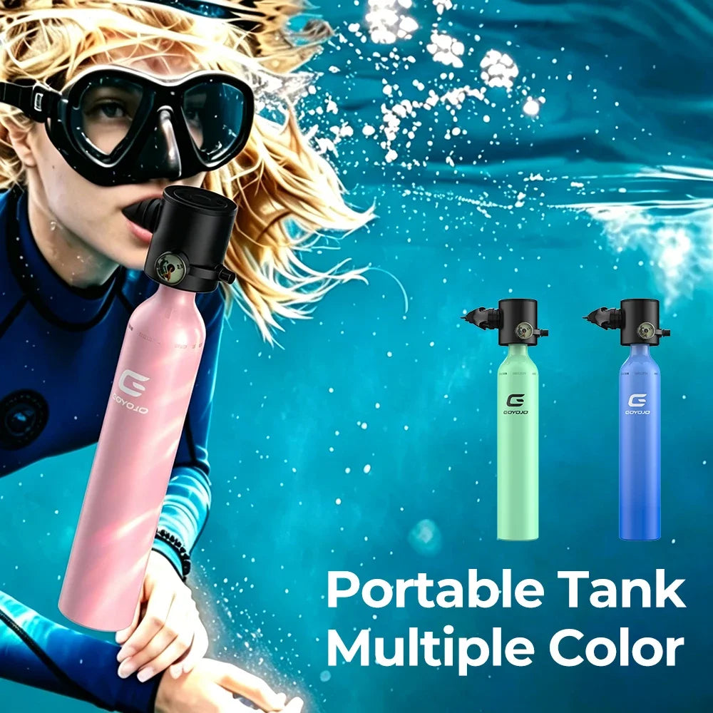 0.5L Mini Scuba Tank Diving Cylinder Scuba Diving Tank 3000PSI Small Pony Bottle 5-10 Mins Underwater Breathing for Snorkeling