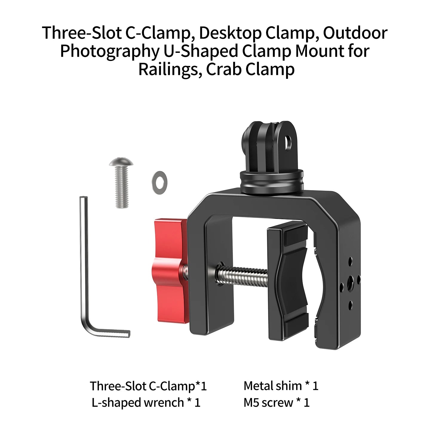 Super Clamp 1/4 ARRI Hole 17mm Ball Head for Gopro Hero 13 12 Insta360 for DJI Osmo Action DSLR Camera Desk Stand Accessories