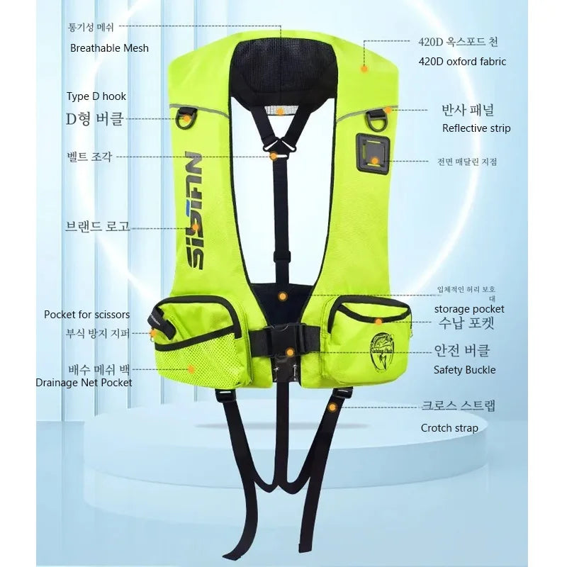Adult Fishing Life Jacket Large Buoyancy Rock Luya Fishing Vest with Big Pocket Boat Vest Professional Sea Fishing Float Suit