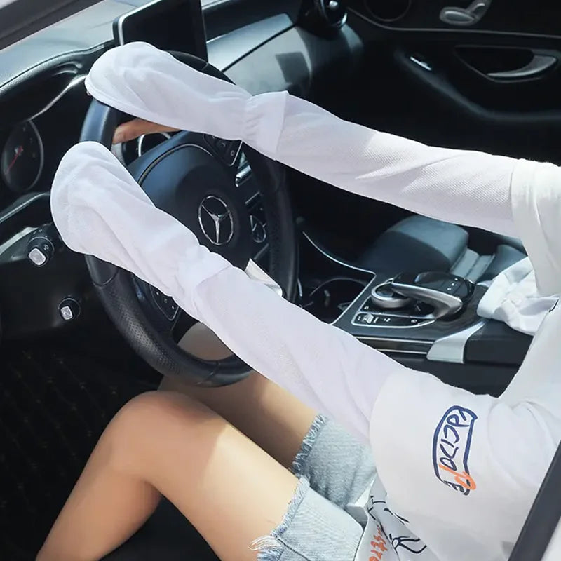 Women's summer sunscreen sleeves breathable horseshoe gloves UV protection driving gloves quick drying outdoor