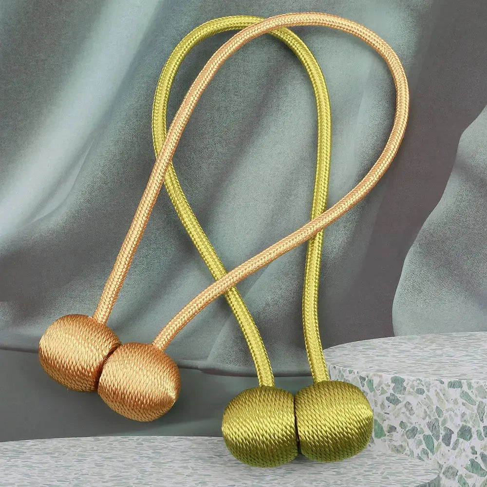 BELAVENIR 2Pcs Magnetic Curtain Tieback High Quality Clip Curtains Buckle Holder Decorative Home Polyester Curtains Accessories WardBoyzPROShop
