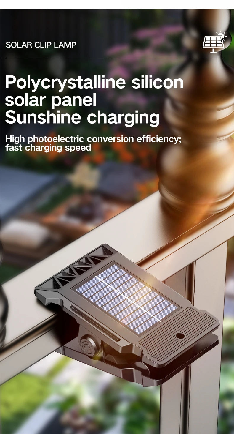 New upgraded intelligent sensing solar clip lamp outdoor courtyard lamp garden lighting solar wall lamp