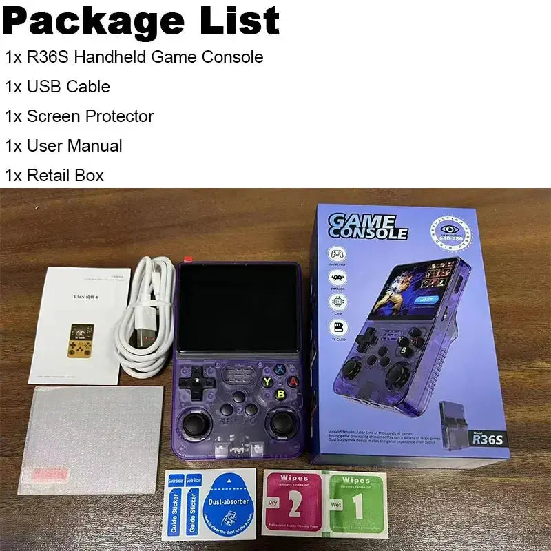 R36S Retro Handheld Video Game Console ARKOS System 3.5 Inch IPS Screen Classic Portable Pocket Video Player 128G Games Boy Gift WardBoyzPROShop