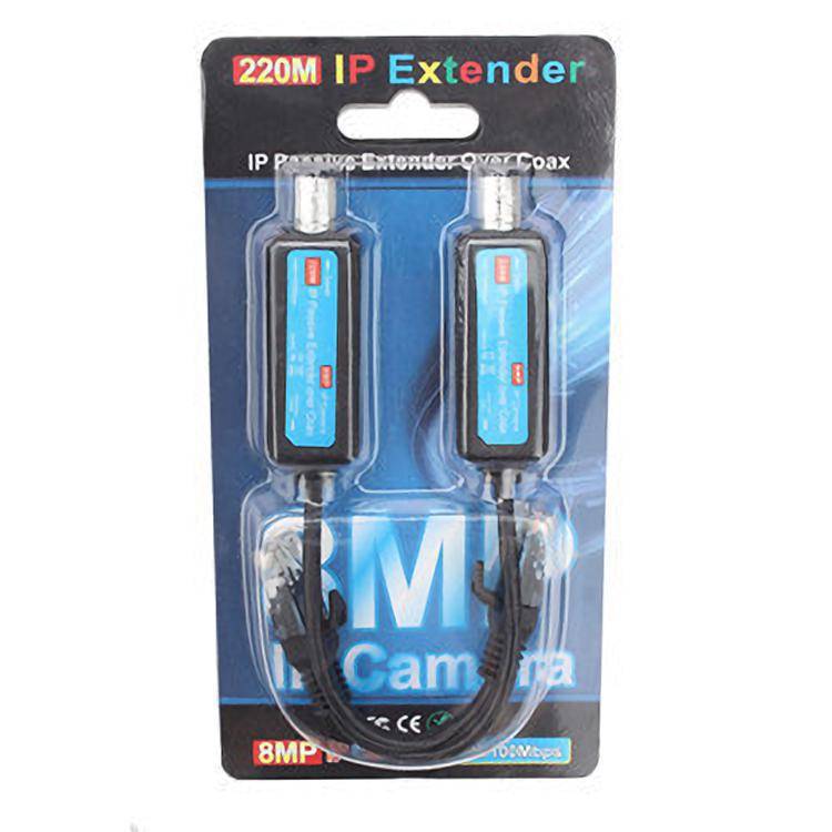 1 Pair IP Network Coaxial Transmitter Receiver Extender Safe Transmission Cables For IP NVR Camera 10/100Mbps IP to Coaxial