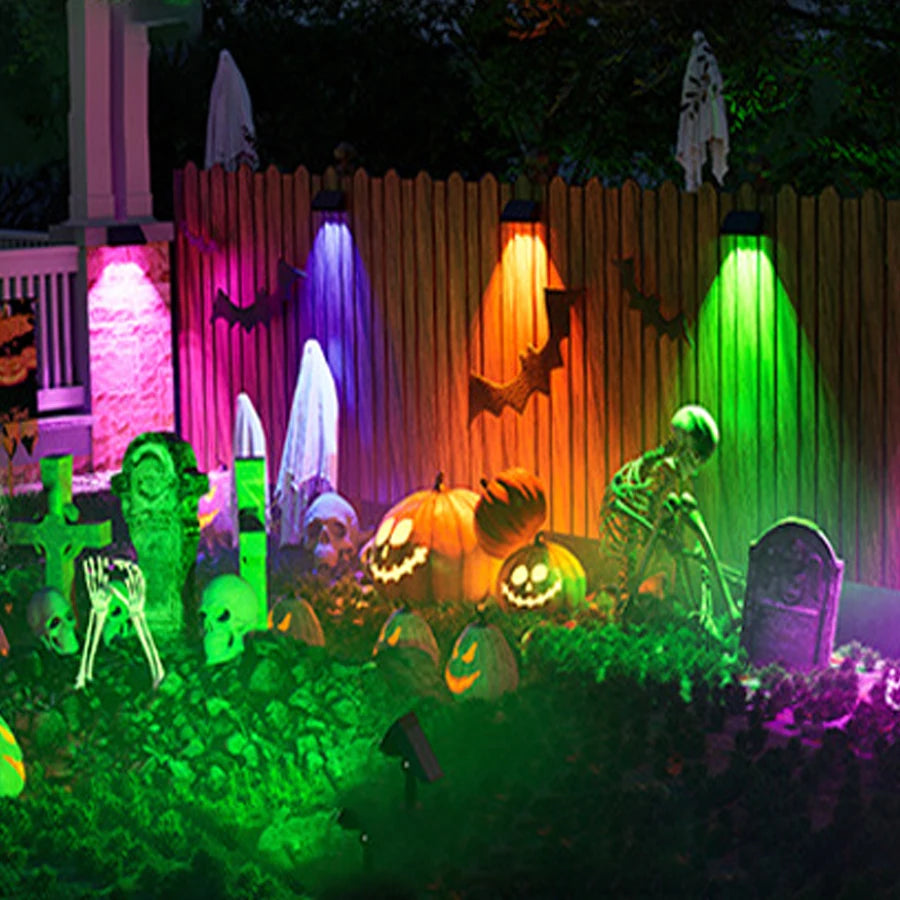 Super Bright Solar Lights RGB and Warm White Solar LED Step Lights Outdoor Fence Wall Lights IP65 Waterproof Decor Solar Lamps