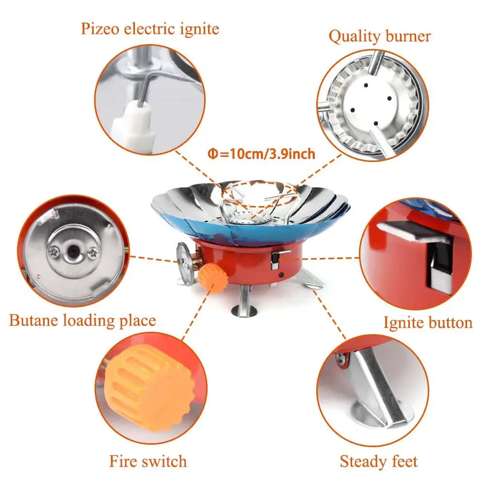 2800W Windproof  Portable Outdoor Stove Camping Gas Stove  Picnic Burner with Storage Bag For Hiking WardBoyzPROShop