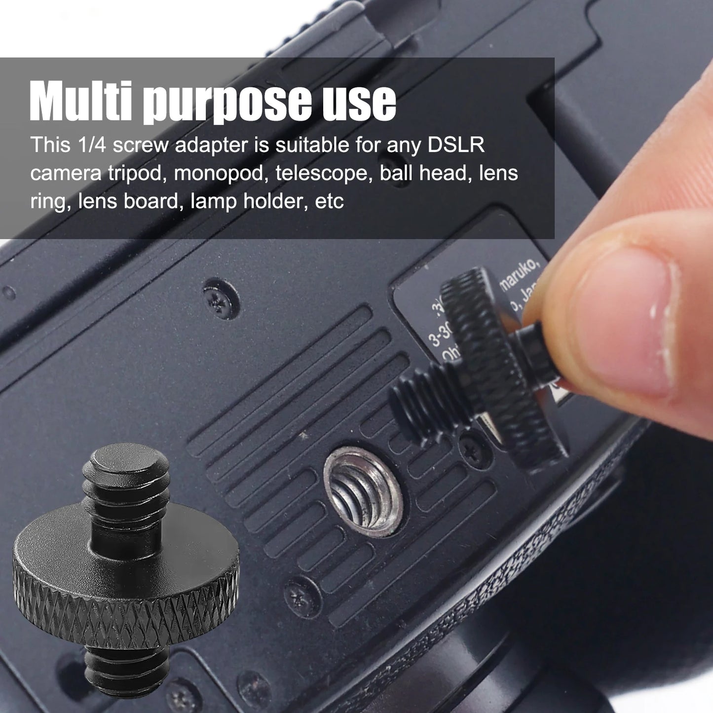 1/4" Male To 1/4" Male Tripod Screw Threaded Standard Camera Cage Mount Threaded Light Stand Screws Double Head Converters