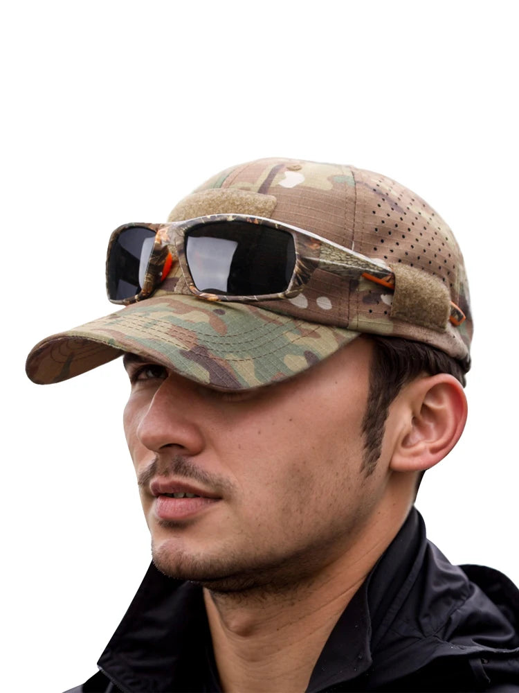 Unisex Camouflage Outdoor Baseball Cap Breathable Sun Protection Hat For Hunting Hiking Running Fishing Camping