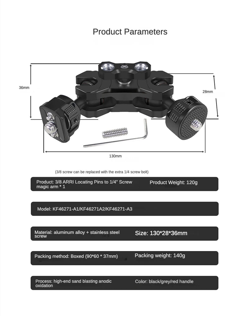 New Upgraded Universal Adjustable Double ballhead 1/4 to 3/8 Magic Arm Monitor Bracket DSLR Cameras Cage Accessories Support 5kg
