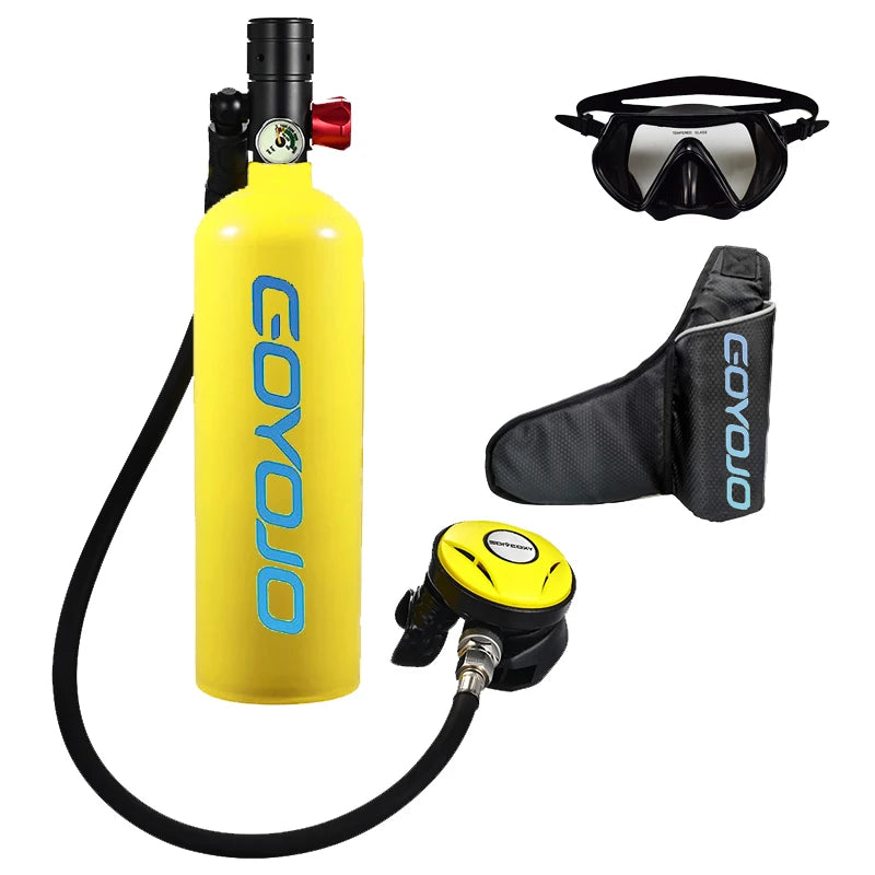 1L Mini Scuba Tank with Diving Mask Portable  15 Minutes Underwater Air Tank Breathing Gear for Scuba Diving DOT Certified
