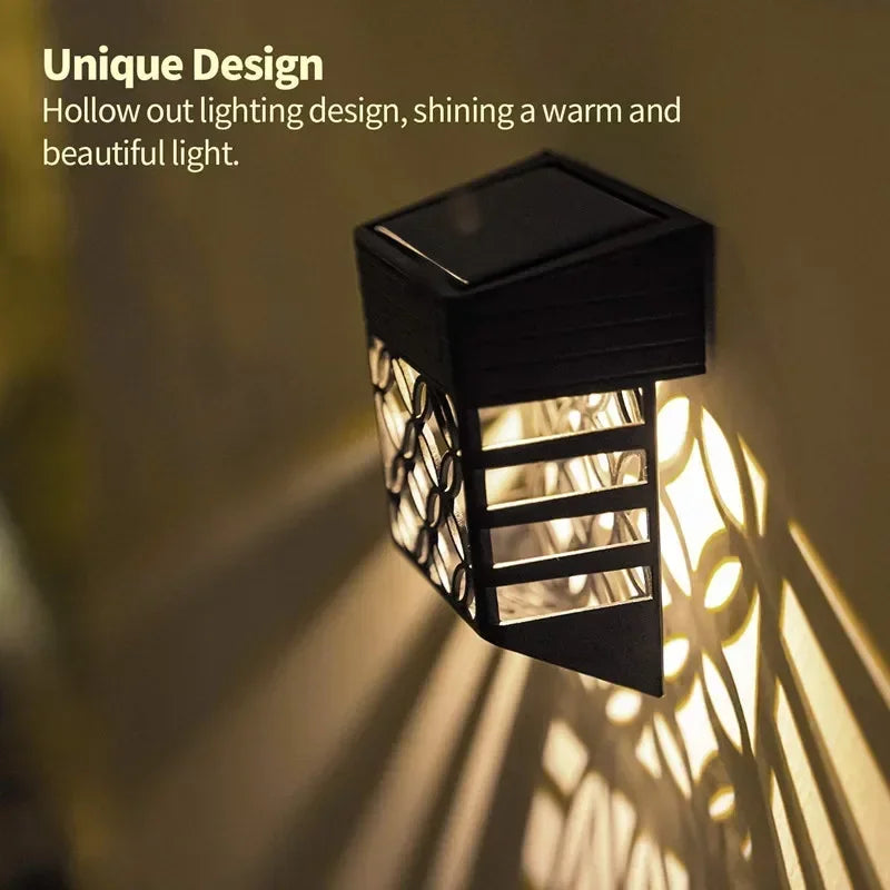 1/2/4PCS Solar LED Fence Lights Outdoor Waterproof Garden Wall Lamp for Yard Lawn Balcony Stairs Pathway Landscape Lighting